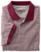Charles Tyrwhitt Charles Tyrwhitt Classic Fit Wine And Grey Striped Pique Polo Shirt