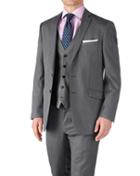 Charles Tyrwhitt Charles Tyrwhitt Silver Classic Fit Twill Business Suit Wool Jacket Size 36