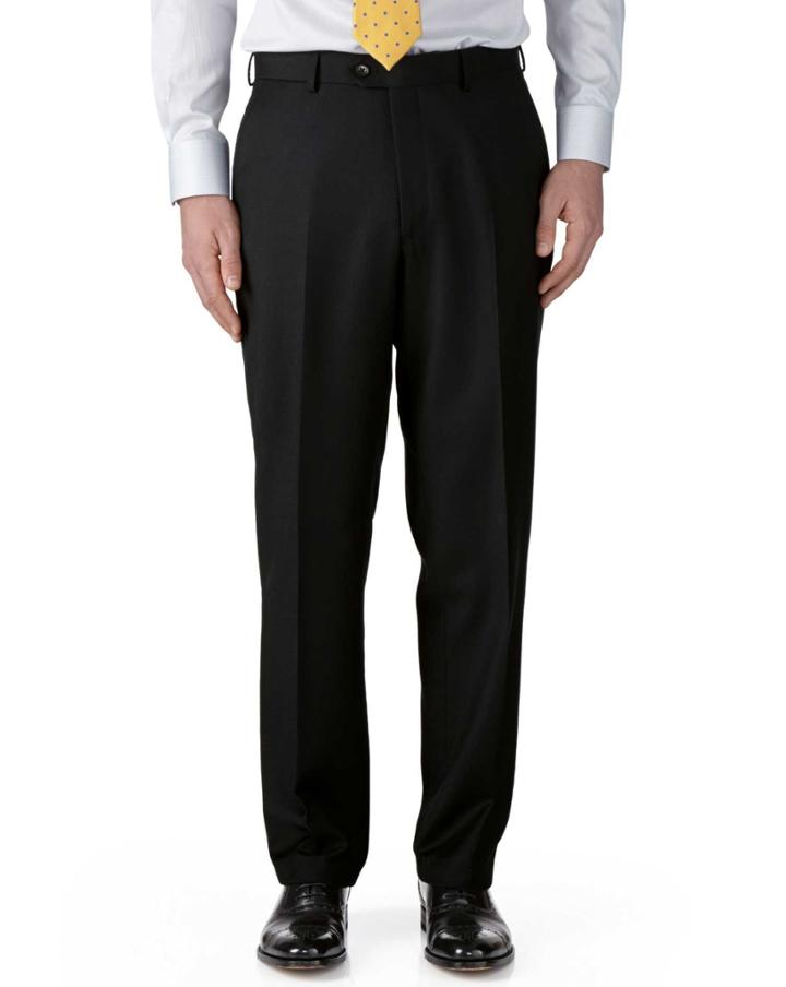 Charles Tyrwhitt Charles Tyrwhitt Black Classic Fit Twill Business Suit Wool Pants Size W30 L38