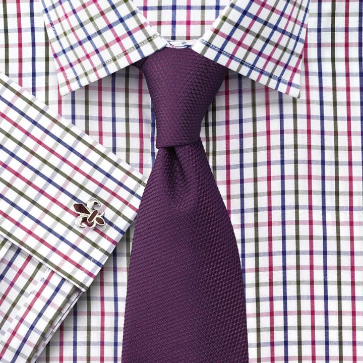 Charles Tyrwhitt Charles Tyrwhitt Slim Fit Jermyn Street Check Pink And Green Egyptian Cotton Dress Shirt Size 17/33