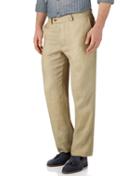 Charles Tyrwhitt Charles Tyrwhitt Stone Classic Fit Linen Tailored Pants Size W32 L30