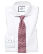  Slim Fit White Non-iron Twill Spread Collar Cotton Dress Shirt French Cuff Size 14.5/33 By Charles Tyrwhitt