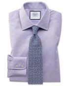  Slim Fit Lilac Cube Weave Egyptian Cotton Dress Shirt Single Cuff Size 16/36 By Charles Tyrwhitt