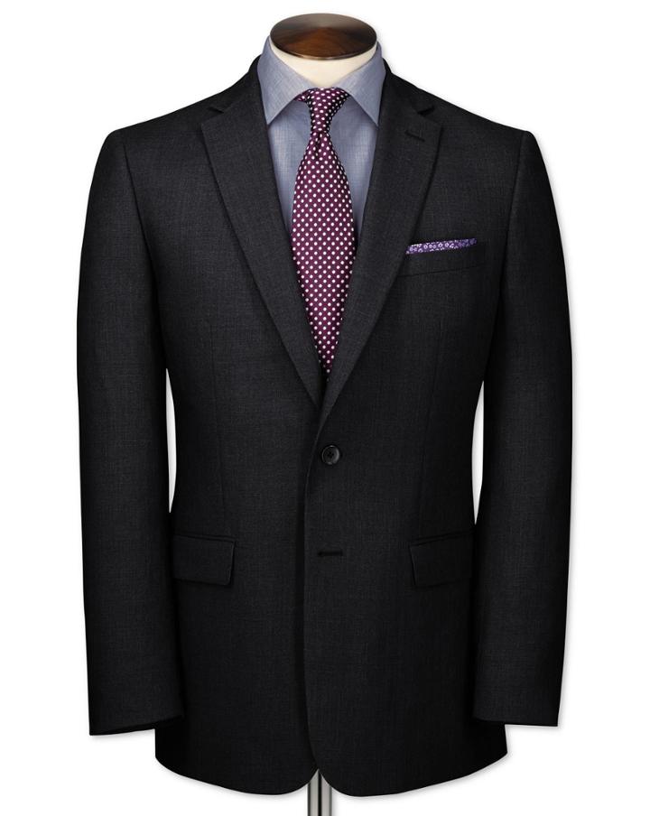 Charles Tyrwhitt Charles Tyrwhitt Charcoal Slim Fit Business Suit Wool Jacket Size 38