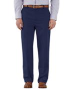 Charles Tyrwhitt Charles Tyrwhitt Marine Blue Classic Fit Flat Front Non-iron Cotton Chino Pants Size W30 L38