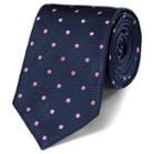Charles Tyrwhitt Charles Tyrwhitt Classic Navy And Pink Spot Tie