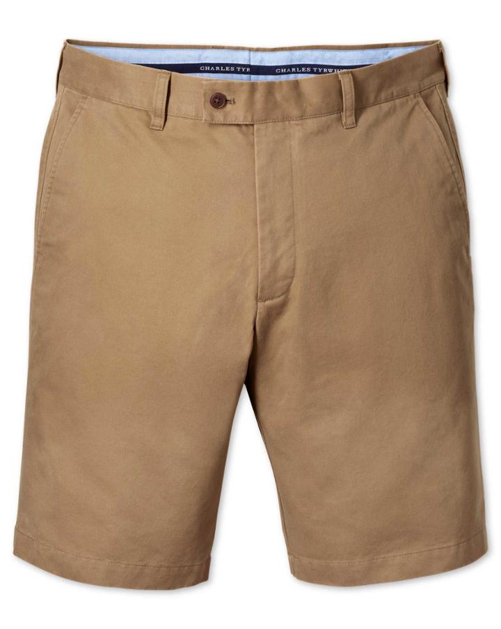 Charles Tyrwhitt Charles Tyrwhitt Tan Slim Fit Chino Cotton Shorts Size 30