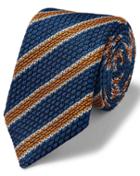  Royal And Orange Luxury Italian Grenadine Stripe Silk Tie By Charles Tyrwhitt