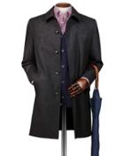  Grey Italian Wool Rainwool Coat Size 40 By Charles Tyrwhitt