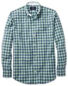  Classic Fit Blue And Green Check Washed Oxford Cotton Casual Shirt Single Cuff Size Xl By Charles Tyrwhitt