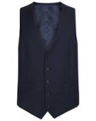  Navy Adjustable Fit Herringbone Business Suit Wool Waistcoat Size W46 By Charles Tyrwhitt