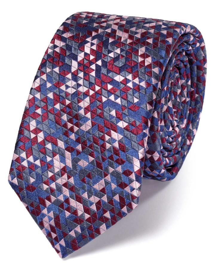 Charles Tyrwhitt Slim Pink Silk Triangle Luxury Tie By Charles Tyrwhitt