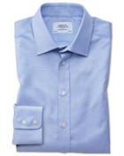 Charles Tyrwhitt Slim Fit Egyptian Cotton Diamond Pattern Sky Blue Dress Shirt Single Cuff Size 15/33 By Charles Tyrwhitt
