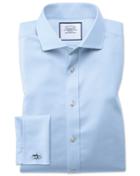Charles Tyrwhitt Extra Slim Fit Spread Collar Non-iron Twill Sky Blue Cotton Dress Shirt French Cuff Size 14.5/32 By Charles Tyrwhitt