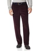  Wine Classic Fit Jumbo Corduroy Trousers Size W32 L30 By Charles Tyrwhitt