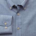 Charles Tyrwhitt Charles Tyrwhitt Extra Slim Fit Blue Herringbone Cotton Dress Shirt Size Xxl