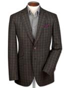 Charles Tyrwhitt Charles Tyrwhitt Slim Fit Green And Navy Checkered Luxury British Tweed Wool Jacket Size 36