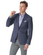  Slim Fit Blue Puppytooth Italian Brushed Wool Wool Blazer Size 36 By Charles Tyrwhitt