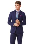  Royal Blue Slim Fit Merino Business Suit Wool Jacket Size 36 By Charles Tyrwhitt