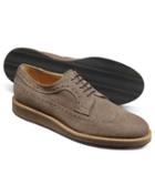  Light Brown Suede Derby Shoes Size 12 By Charles Tyrwhitt