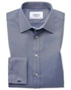 Charles Tyrwhitt Extra Slim Fit Egyptian Cotton Cavalry Twill Navy Blue Dress Casual Shirt Single Cuff Size 14.5/32 By Charles Tyrwhitt