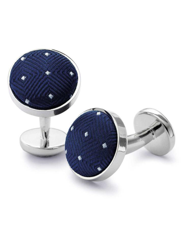 Charles Tyrwhitt Navy And White Dot Silk Cufflinks By Charles Tyrwhitt