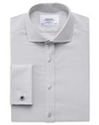 Charles Tyrwhitt Charles Tyrwhitt Slim Fit Spread Collar Non-iron Twill Grey Cotton Dress Shirt Size 14.5/32