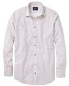 Charles Tyrwhitt Classic Fit White And Pink Square Print Cotton Casual Shirt Single Cuff Size Large By Charles Tyrwhitt