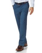 Bright Blue Classic Fit Flat Front Washed Cotton Chino Pants Size W32 L32 By Charles Tyrwhitt