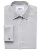 Charles Tyrwhitt Charles Tyrwhitt Classic Fit Non-iron Twill Grey Cotton Dress Shirt Size 15/33