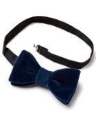  Navy Cotton Velvet Bow Tie By Charles Tyrwhitt