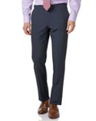  Blue Panama Slim Fit British Suit Wool Pants Size W34 L38 By Charles Tyrwhitt