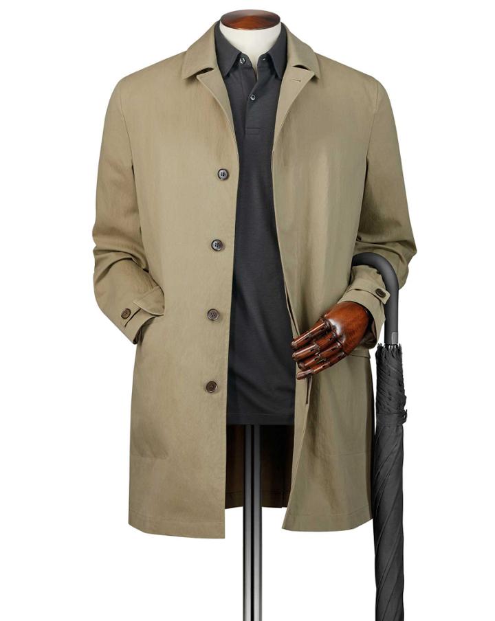  Stone Modern Mac Cotton Jacket Size 40 By Charles Tyrwhitt