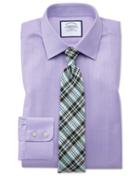  Extra Slim Fit Fine Herringbone Lilac Cotton Dress Shirt French Cuff Size 14.5/33 By Charles Tyrwhitt