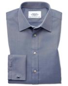 Charles Tyrwhitt Classic Fit Egyptian Cotton Cavalry Twill Navy Blue Dress Casual Shirt Single Cuff Size 15/33 By Charles Tyrwhitt