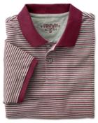 Charles Tyrwhitt Charles Tyrwhitt Slim Fit Wine And Grey Striped Pique Cotton Polo Size Xs