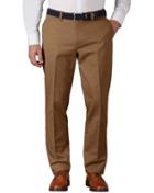 Charles Tyrwhitt Camel Extra Slim Fit Flat Front Non-iron Cotton Chino Pants Size W30 L30 By Charles Tyrwhitt