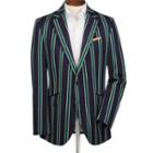 Charles Tyrwhitt Charles Tyrwhitt Navy And Green Classic Fit Striped Boating Cotton Blazer Size 46