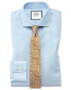  Extra Slim Fit Spread Collar Non-iron Natural Cool Sky Blue Cotton Dress Shirt Single Cuff Size 14.5/32 By Charles Tyrwhitt