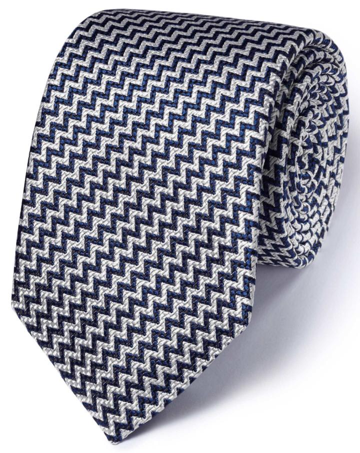 Charles Tyrwhitt Charles Tyrwhitt Dark Navy Silk English Luxury End-on-end Tie