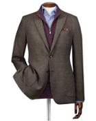  Slim Fit Mocha Italian Wool Wool Blazer Size 36 By Charles Tyrwhitt