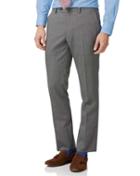  Silver Slim Fit Step Weave Suit Wool Pants Size W36 L34 By Charles Tyrwhitt