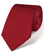  Dark Red Silk Plain Classic Tie By Charles Tyrwhitt