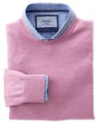 Charles Tyrwhitt Charles Tyrwhitt Light Pink Merino Wool Crew Neck Sweater Size Large