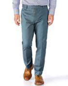 Charles Tyrwhitt Charles Tyrwhitt Airforce Blue Slim Fit Flat Front Non-iron Cotton Chino Pants Size W40 L34