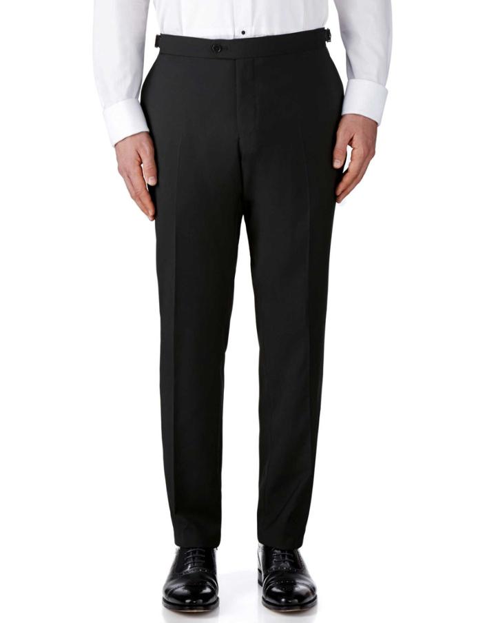 Charles Tyrwhitt Charles Tyrwhitt Black Slim Fit Tuxedo Wool Pants Size W32 L32