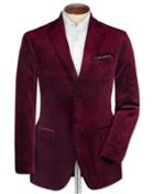 Charles Tyrwhitt Slim Fit Burgundy Velvet Cotton Blazer Size 38 By Charles Tyrwhitt