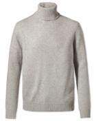  Light Grey Roll Neck Donegal Merino Wool Sweater Size Xl By Charles Tyrwhitt