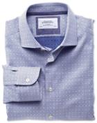 Charles Tyrwhitt Charles Tyrwhitt Slim Fit Semi-spread Collar Business Casual Dark Blue Egyptian Cotton Dress Shirt Size 16/38