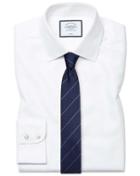  Extra Slim Fit Non-iron White Royal Panama Cotton Dress Shirt French Cuff Size 14.5/33 By Charles Tyrwhitt
